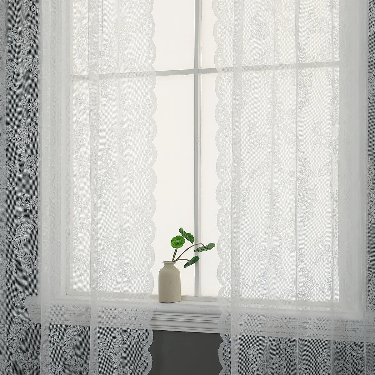 1 Panel Lace Window Sheer Curtain