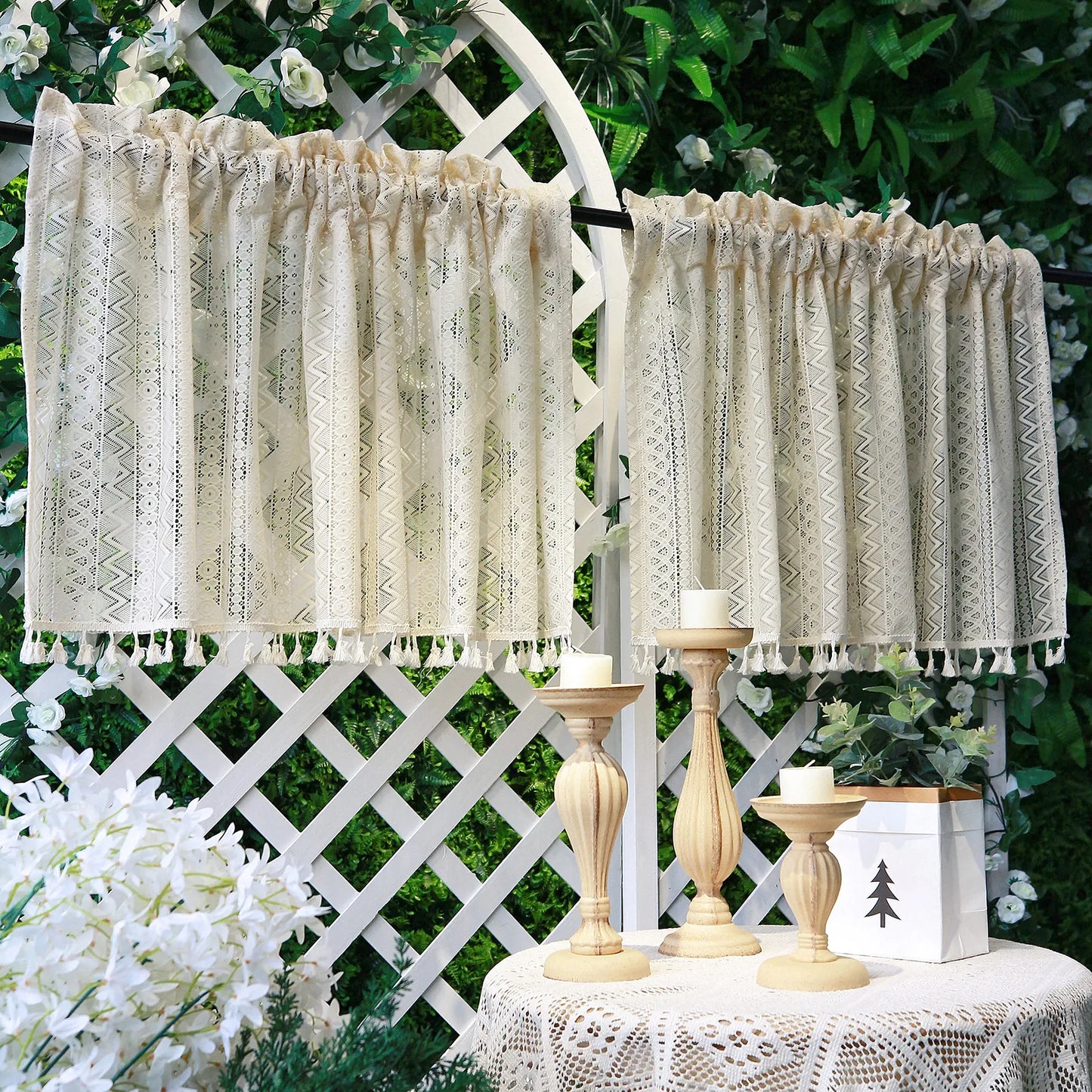 1 Panel Vintage Tassels Boho Window Sheer Curtains