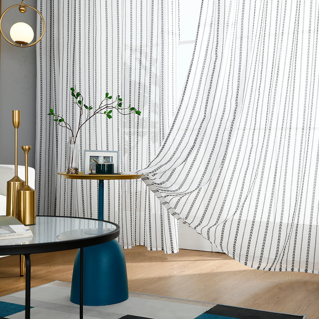 Sheer Curtains, 1 Panel, White, 100x130cm/100x250cm/140x260cm