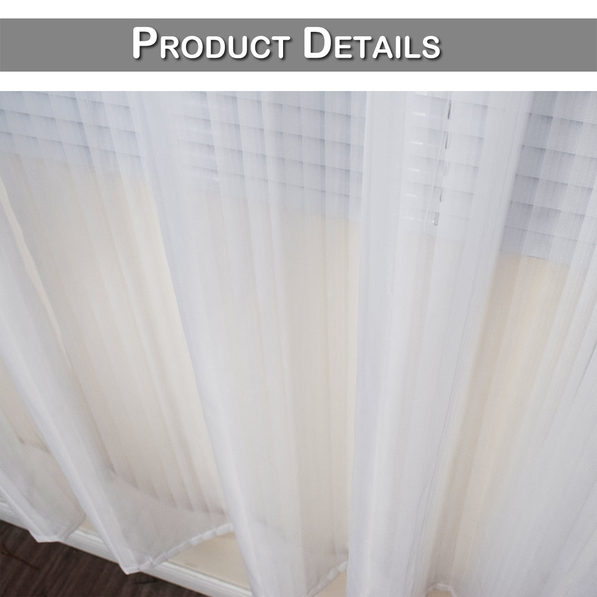 Rideaux en tulle de gaze, 1 panneau, blanc, 132*160cm/132*183cm/132*213cm/132*244cm