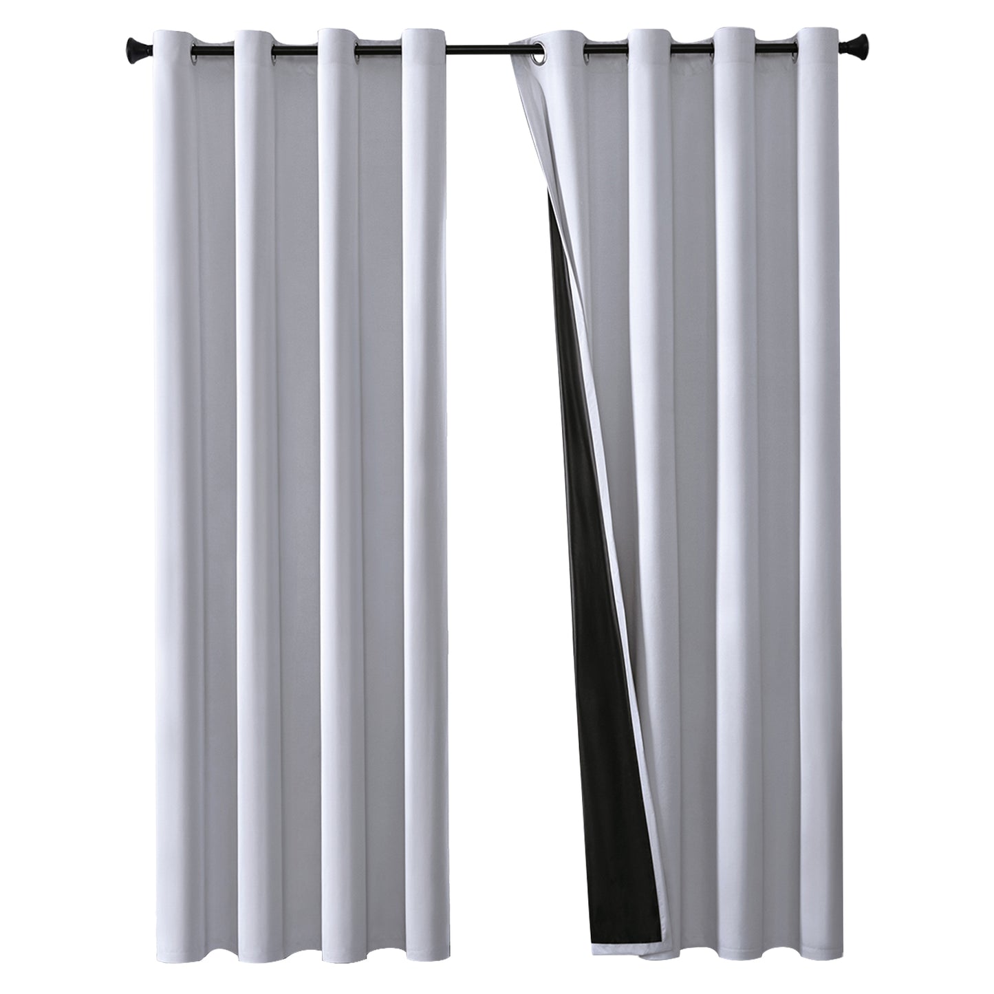 Set of 2 ultra-lightweight 100% blackout curtains with eyelets for bedrooms and living rooms
