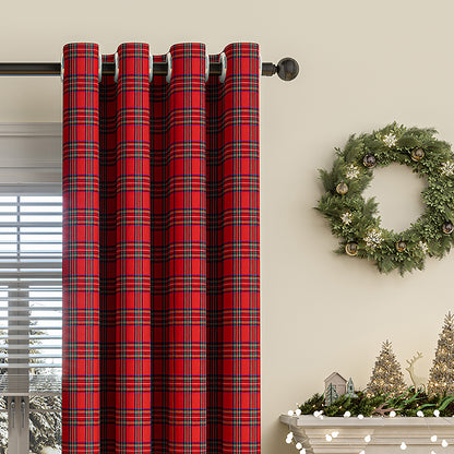Rideau de Noël à carreaux · Rouge Vert · Style vintage
