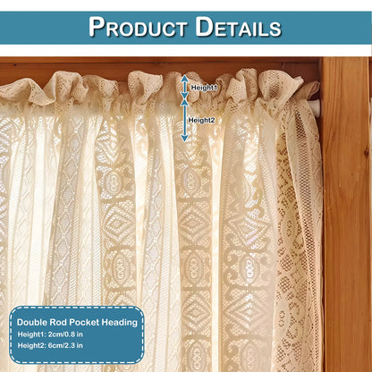 1 Panel Boho Double Layer Tier Curtain
