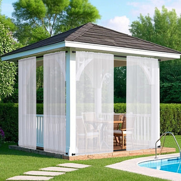 Lightweight outdoor voile curtain made to measure · Alviora