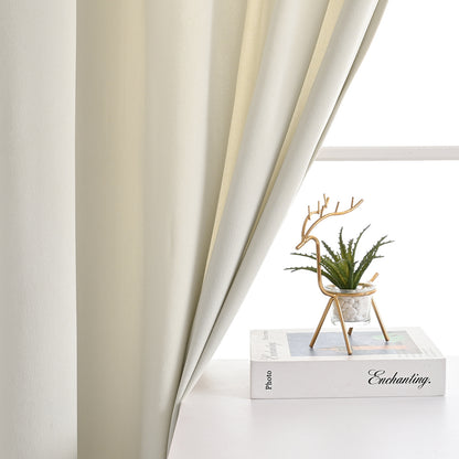 Frosted Fleece Curtains, 1 Panel, Beige, 132*164cm/132*214cm/132*241cm
