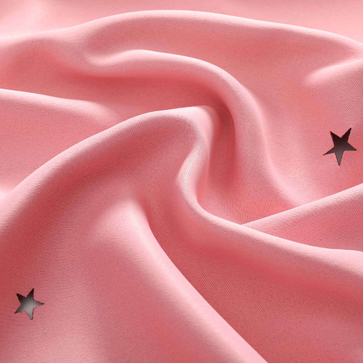 Verdunkelungsvorhang mit Tüll Overlay und Ausgestanzten Sternen – Einzelne Gardinenbahn