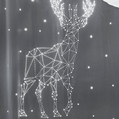 Christmas Blackout Curtains, 2 Panels, Gray, 132x160cm/132x215cm