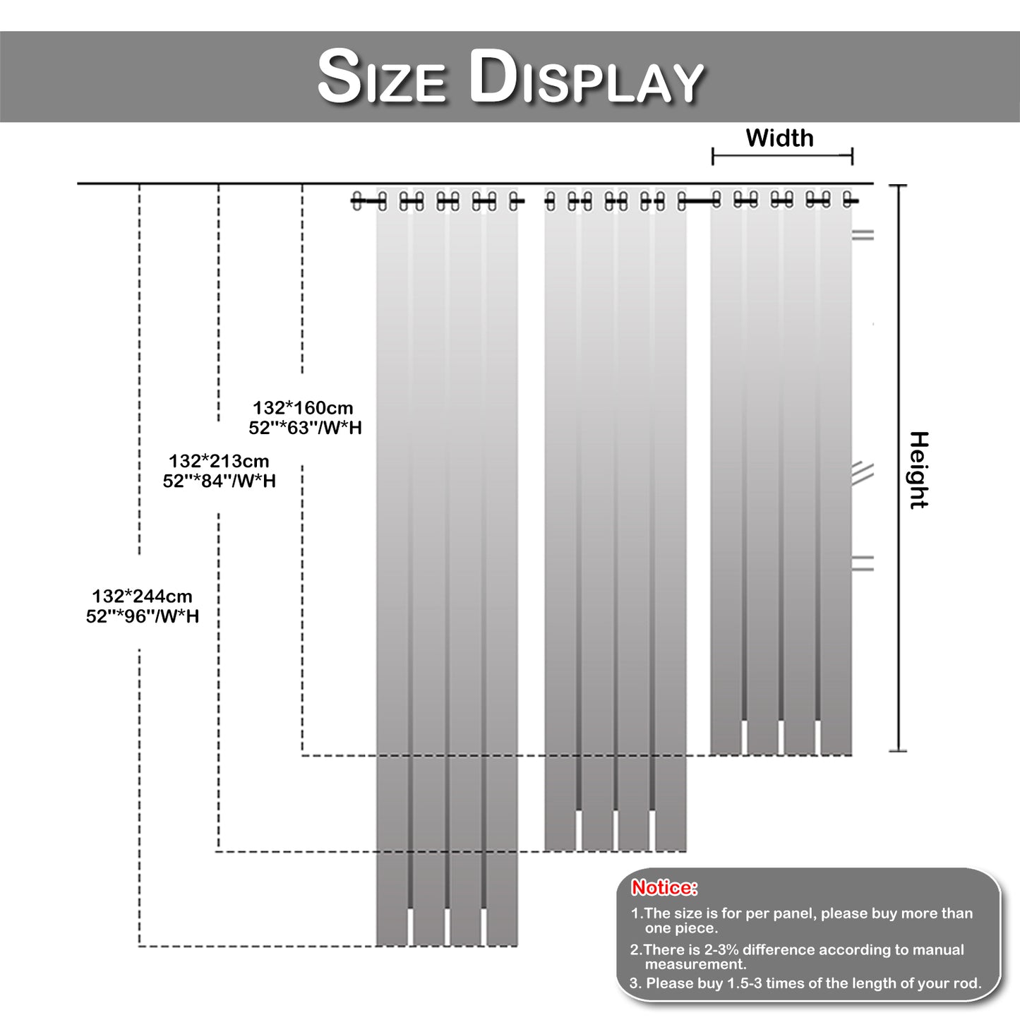 Embroidered Floral Sheer Curtain, 1 Panel, White, 132x160cm/132x213cm/132x244cm