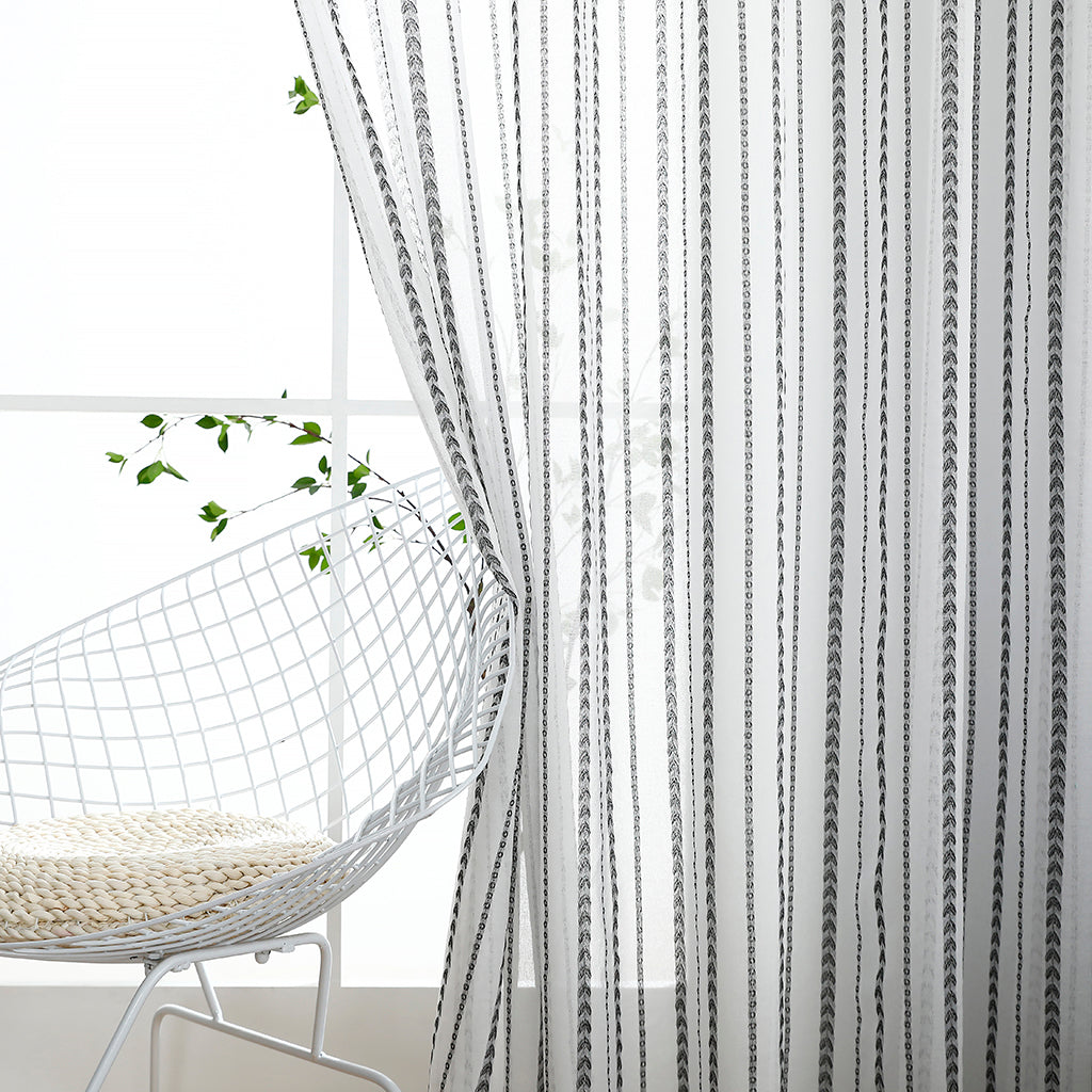 Sheer Curtains, 1 Panel, White, 100x130cm/100x250cm/140x260cm