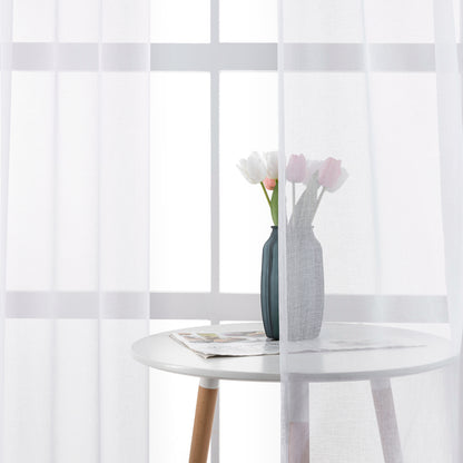 Transparent curtain in a set of 2 – white, light voile look