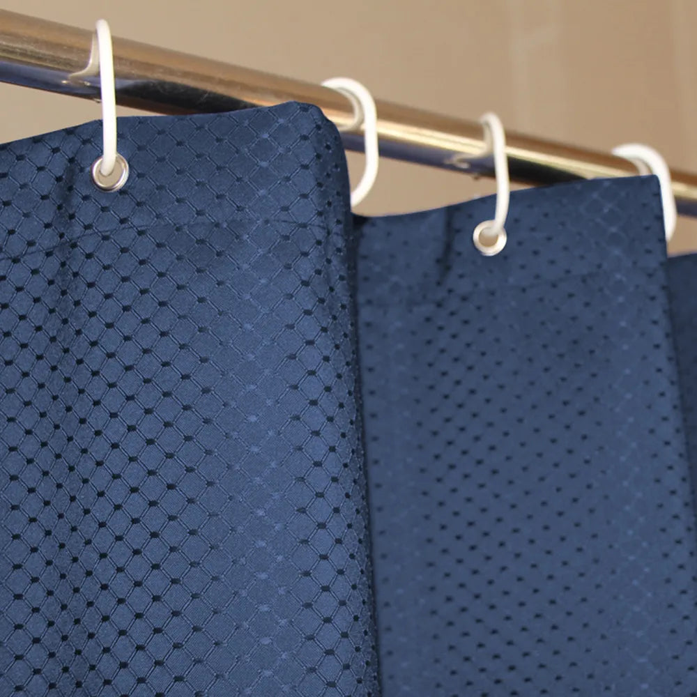 Shower curtain made of waffle fabric – water-repellent, including hooks, 1 piece
