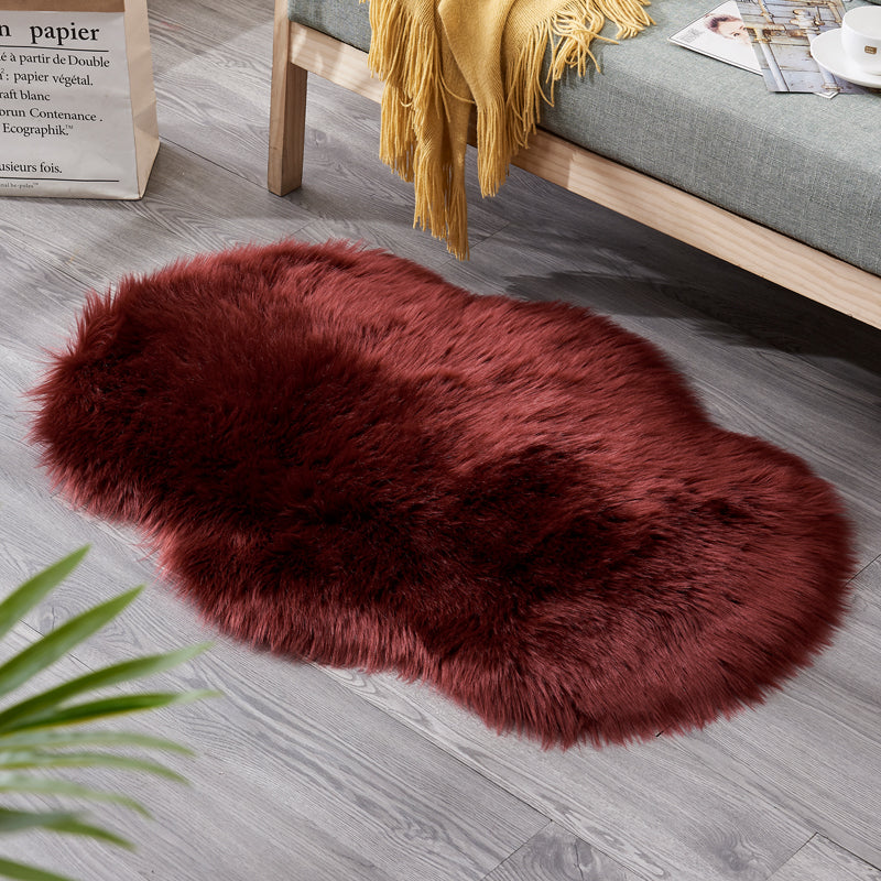 Fluffy faux fur rug, shaggy long pile rug, 60x90 cm