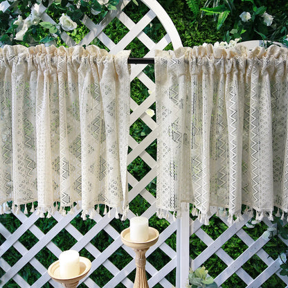 1 Panel Vintage Tassels Boho Window Sheer Curtains