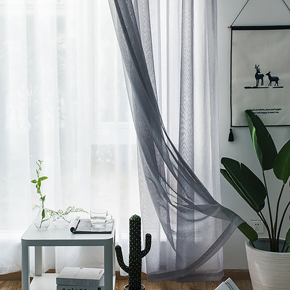 1 Panel Voile Sheer Curtain for Home Decor