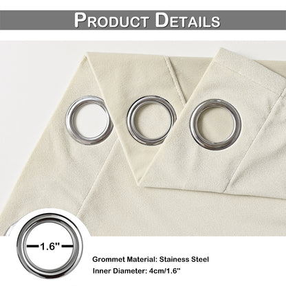 Frosted Fleece Curtains, 1 Panel, Beige, 132*164cm/132*214cm/132*241cm
