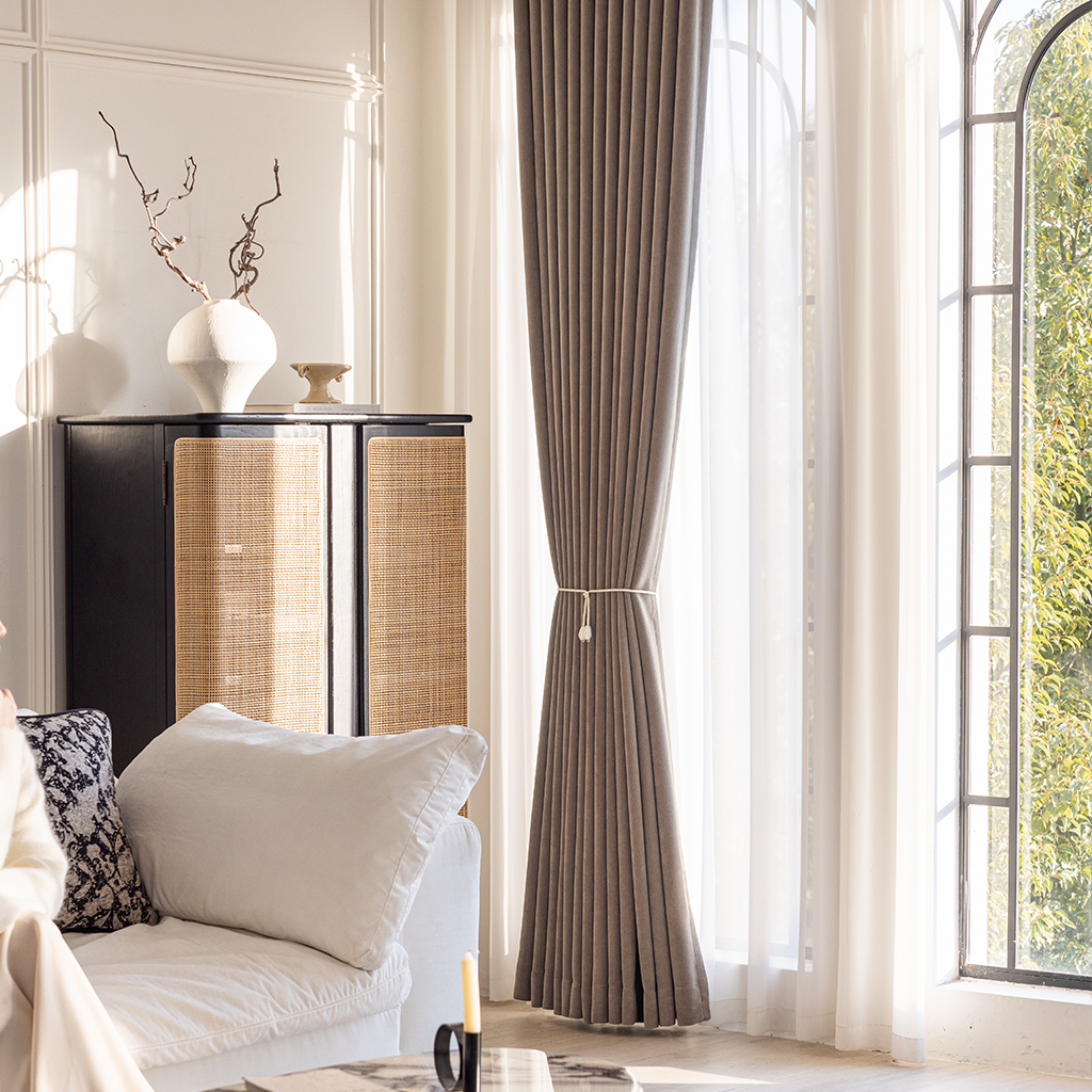 Custom-made textured blackout curtains · Lucca 