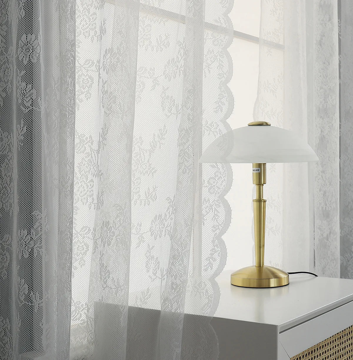 1 Panel Lace Window Sheer Curtain