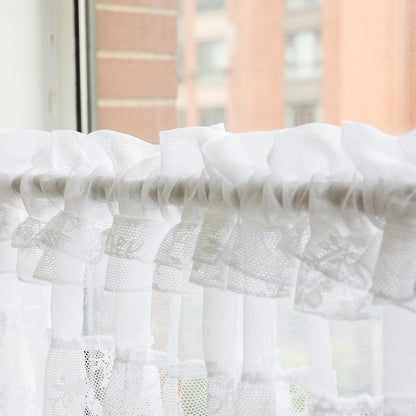 1 Panel Floral Lace Window Short Tier Curtains