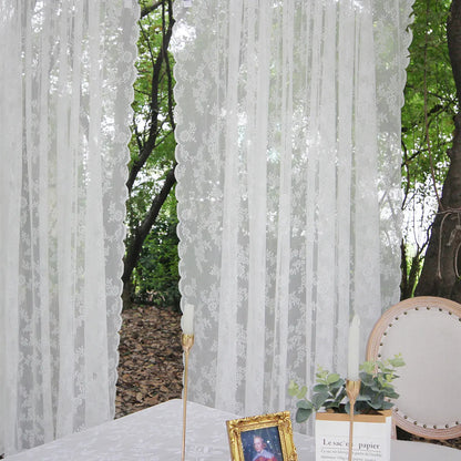 Voile Vorhänge Floral Spitze Sheer Vorhang Slot Top Tür Screening Picknick Decor
