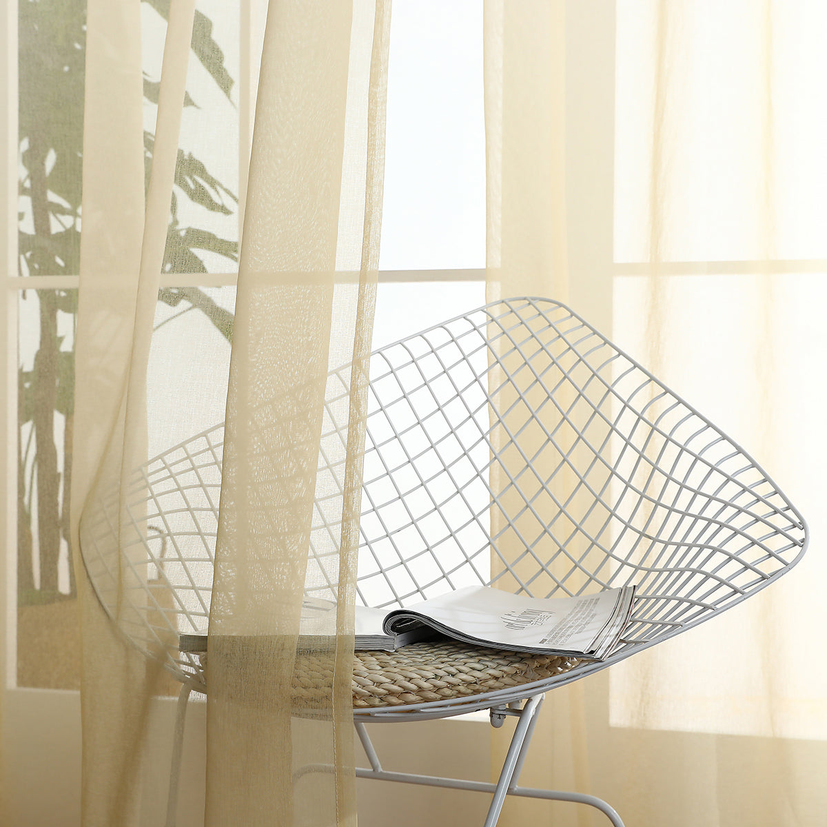 Rideaux transparents dégradés, 1 panneau, rose, 100 x 250 cm/140 x 260 cm