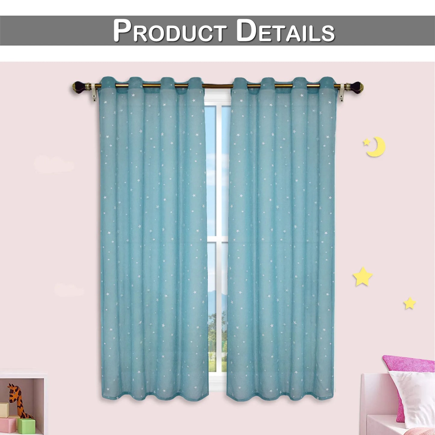 1 Panel Eyelets Window Sheer Curtains for Bedroom