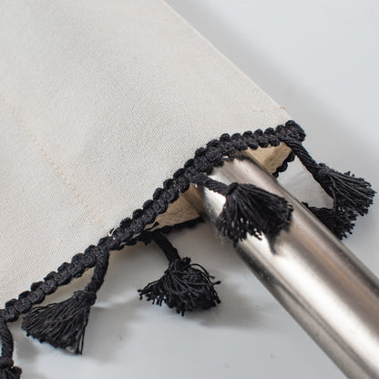 1 Panel Boho Tassel Kitchen Short Curtains Decor