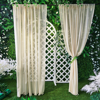 1 Panel Vintage Tassels Window Sheer Drapes