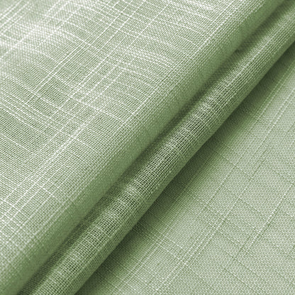 2 Short Linen-Look Sheer Curtains with Rod Pocket for Kitchen Bathroom Window