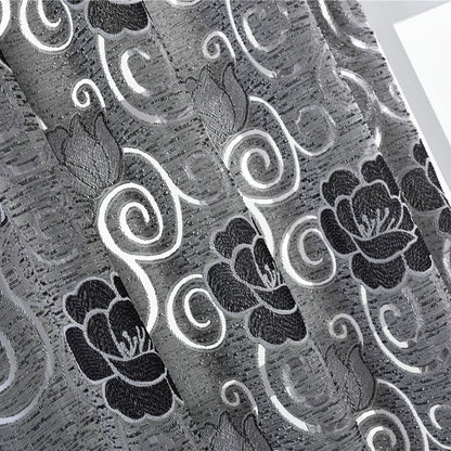Rideaux transparents en seersucker, 1 panneau, gris, 100x130cm/100x200cm/100x250cm