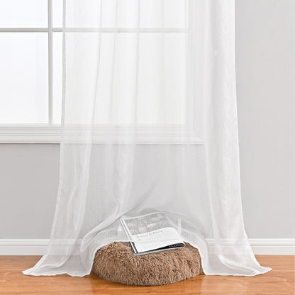 Rideaux transparents scintillants Silver Lines, 1 panneau, blanc, 100*130cm/100*200cm/100*250cm/140*260cm