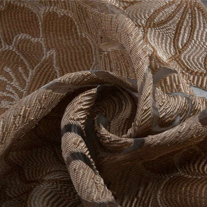 Rideaux transparents en seersucker, 1 panneau, marron, 100x130cm/100x200cm/100x250cm