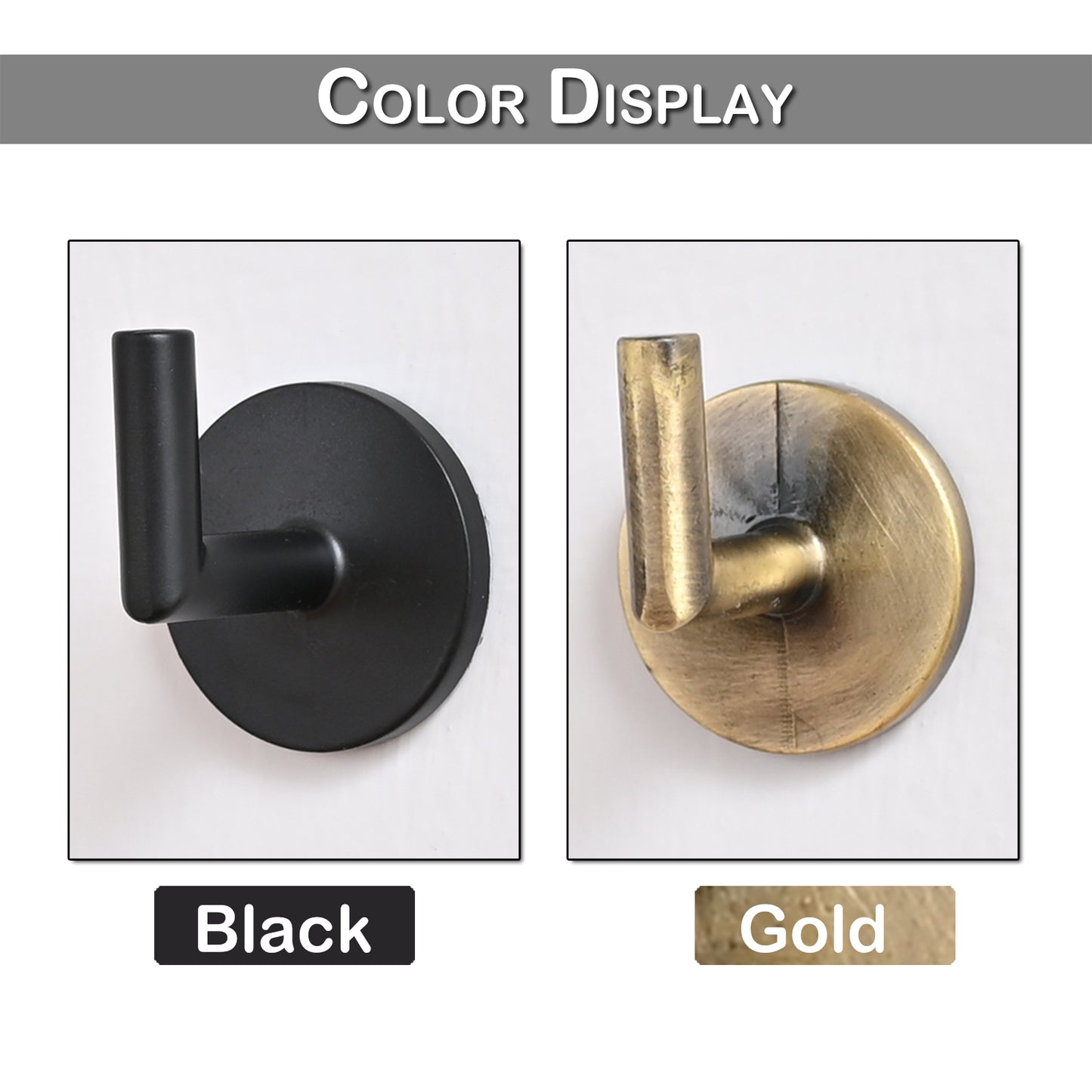 L-Shape Holdbacks Tiebacks Hooks, Black/Gold