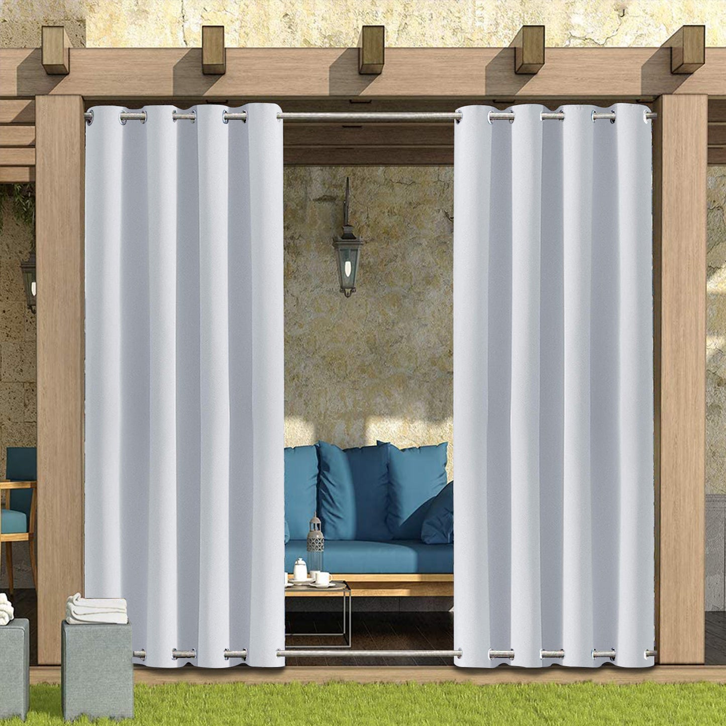 Patio Windproof & Waterproof Outdoor Curtain 1Panel