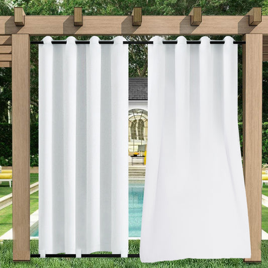 Anti-Haken-Drahtvorhang für Terrasse, wasserdicht, winddicht, für den Außenbereich, mit Stangentaschen unten, 1 Panel