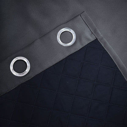 Rideaux occultants à isolation thermique, 1 panneau, gris, 132 x 160 cm/132 x 213 cm