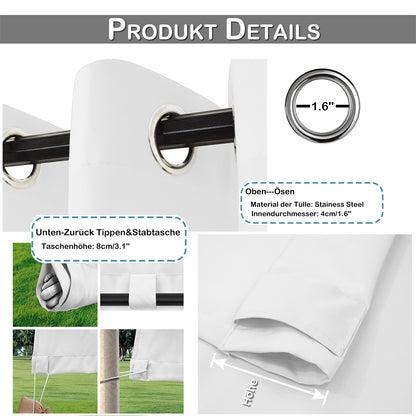 Patio Waterproof Windproof Outdoor Curtains 1 Panel