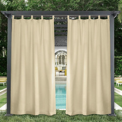 Waterproof Outdoor Curtain Blackout Magic Tab Top 1 Panel