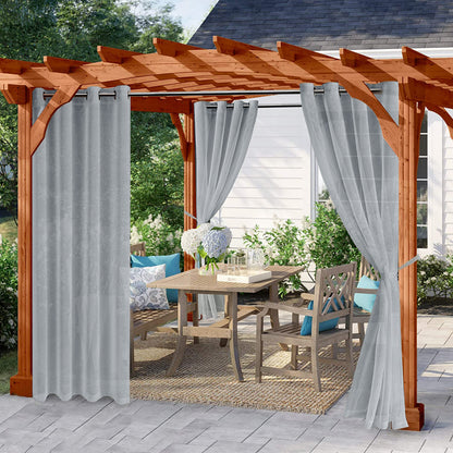 Eyelets Patio Waterproof Outdoor Curtain 1 Panel
