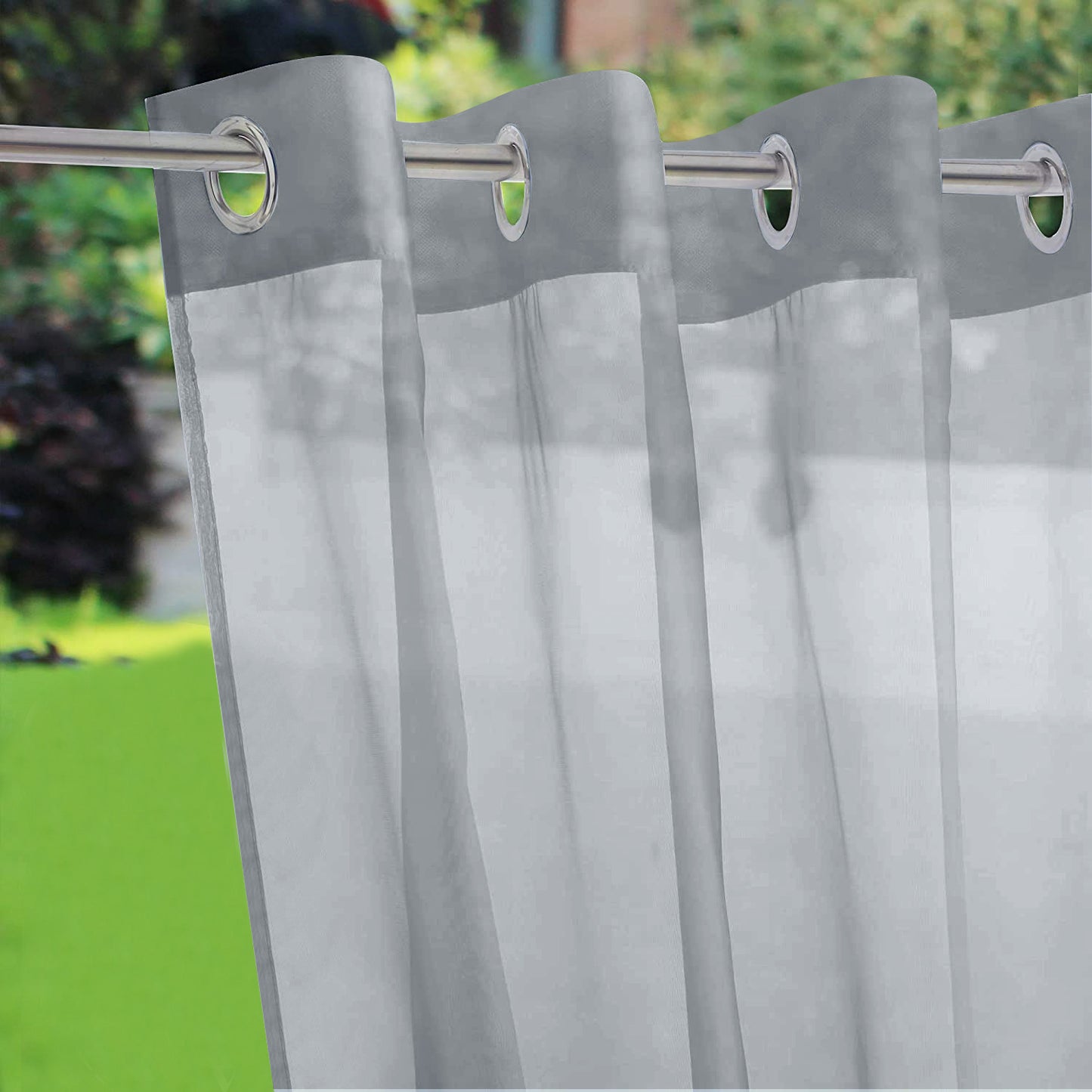 Eyelets Patio Waterproof Outdoor Curtain 1 Panel