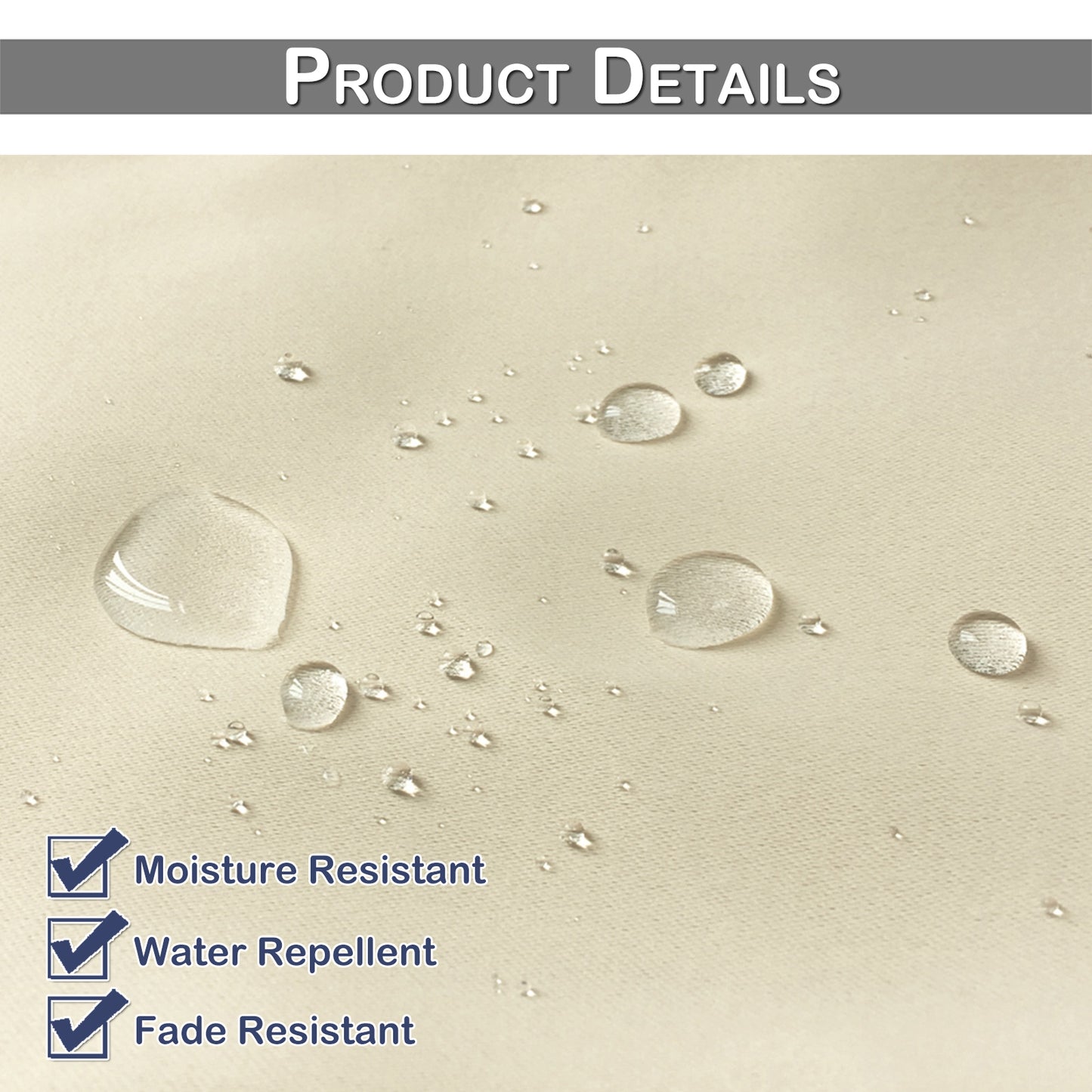 Top & Bottom Fixed Eyelets Windproof & Waterproof Outdoor Curtain 1 Panel