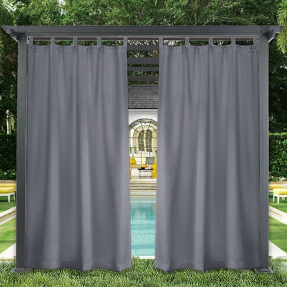 Waterproof Outdoor Curtain Blackout Magic Tab Top 1 Panel
