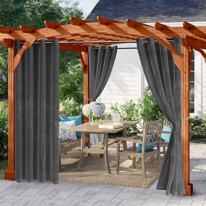 Eyelets Patio Waterproof Outdoor Curtain 1 Panel