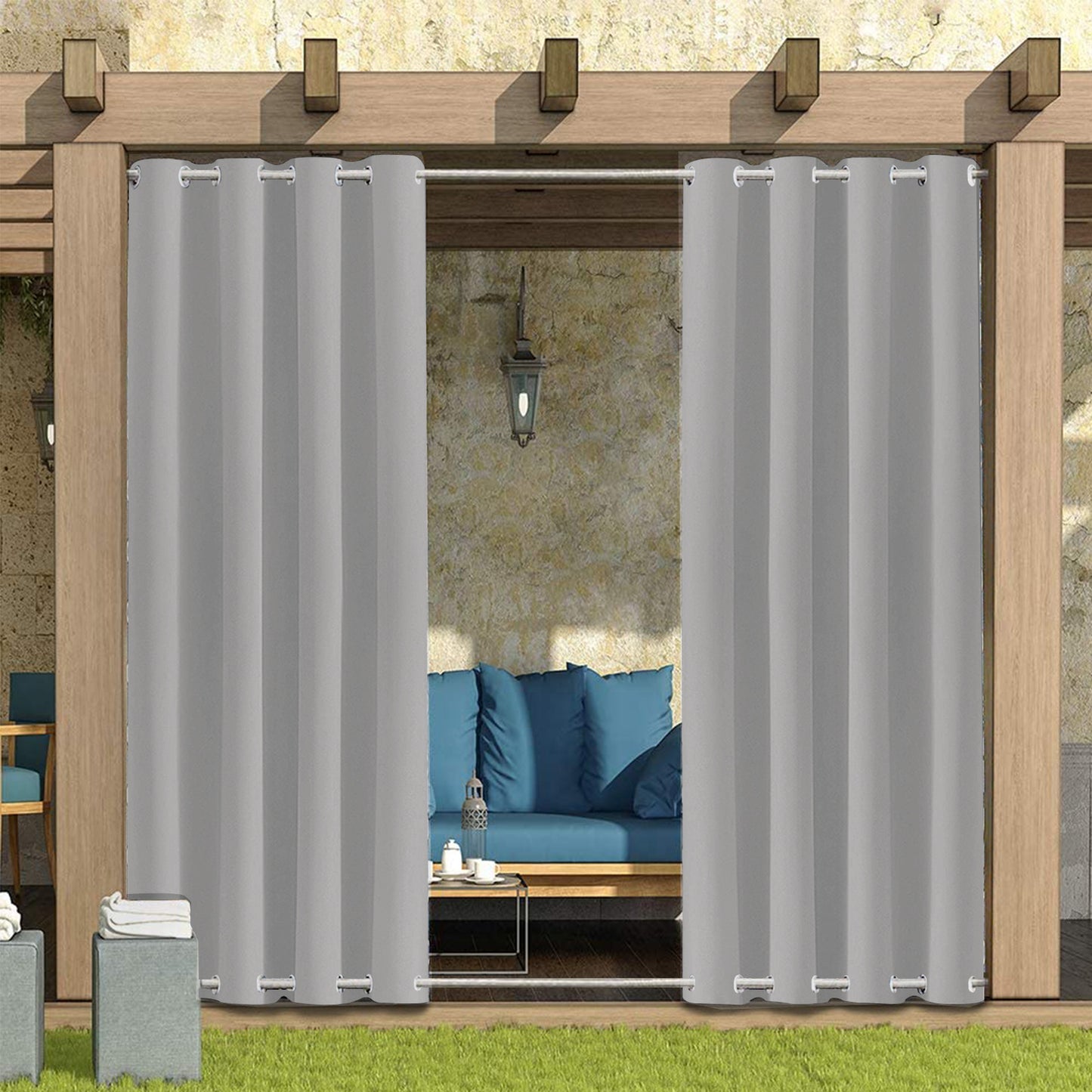 Patio Windproof & Waterproof Outdoor Curtain 1Panel