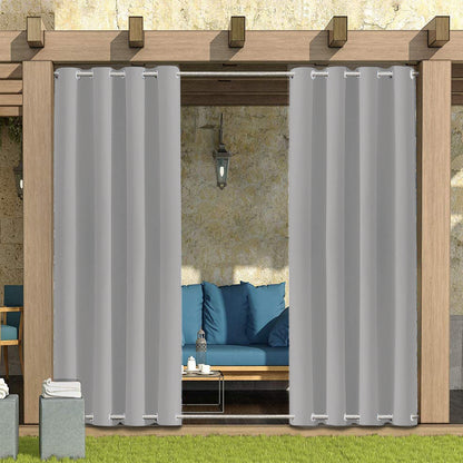 Patio Windproof & Waterproof Outdoor Curtain 1Panel