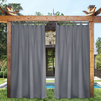 Waterproof Outdoor Curtain Blackout Magic Tab Top 1 Panel