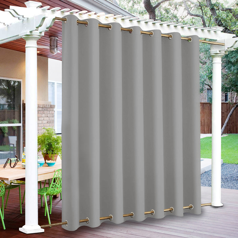 Top & Bottom Fixed Eyelets Windproof & Waterproof Outdoor Curtain 1 Panel