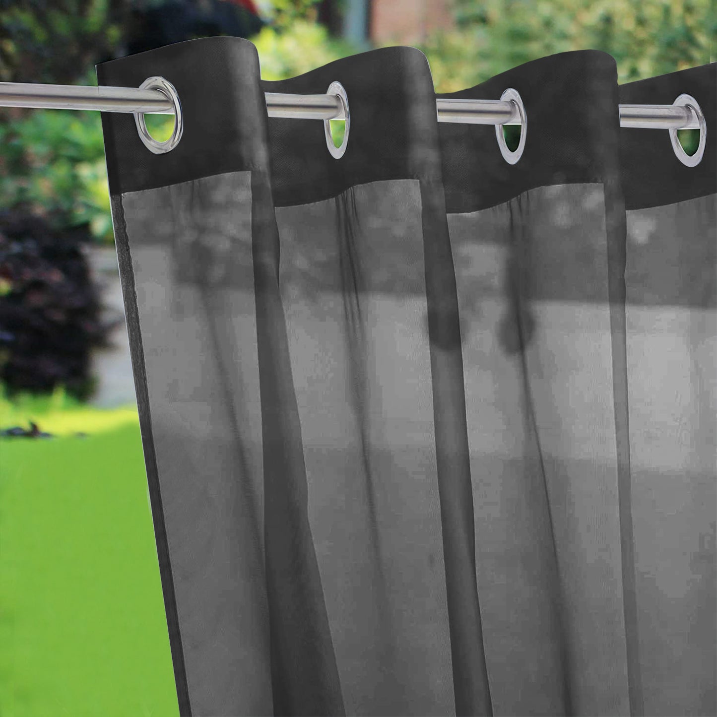 Eyelets Patio Waterproof Outdoor Curtain 1 Panel