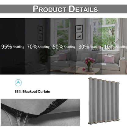 Top & Bottom Fixed Eyelets Windproof & Waterproof Outdoor Curtain 1 Panel