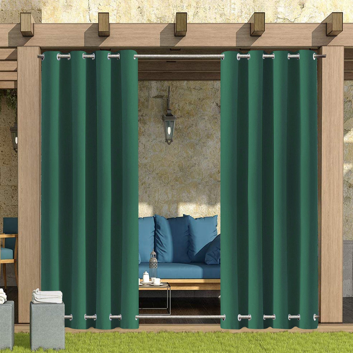 Patio Windproof & Waterproof Outdoor Curtain 1Panel