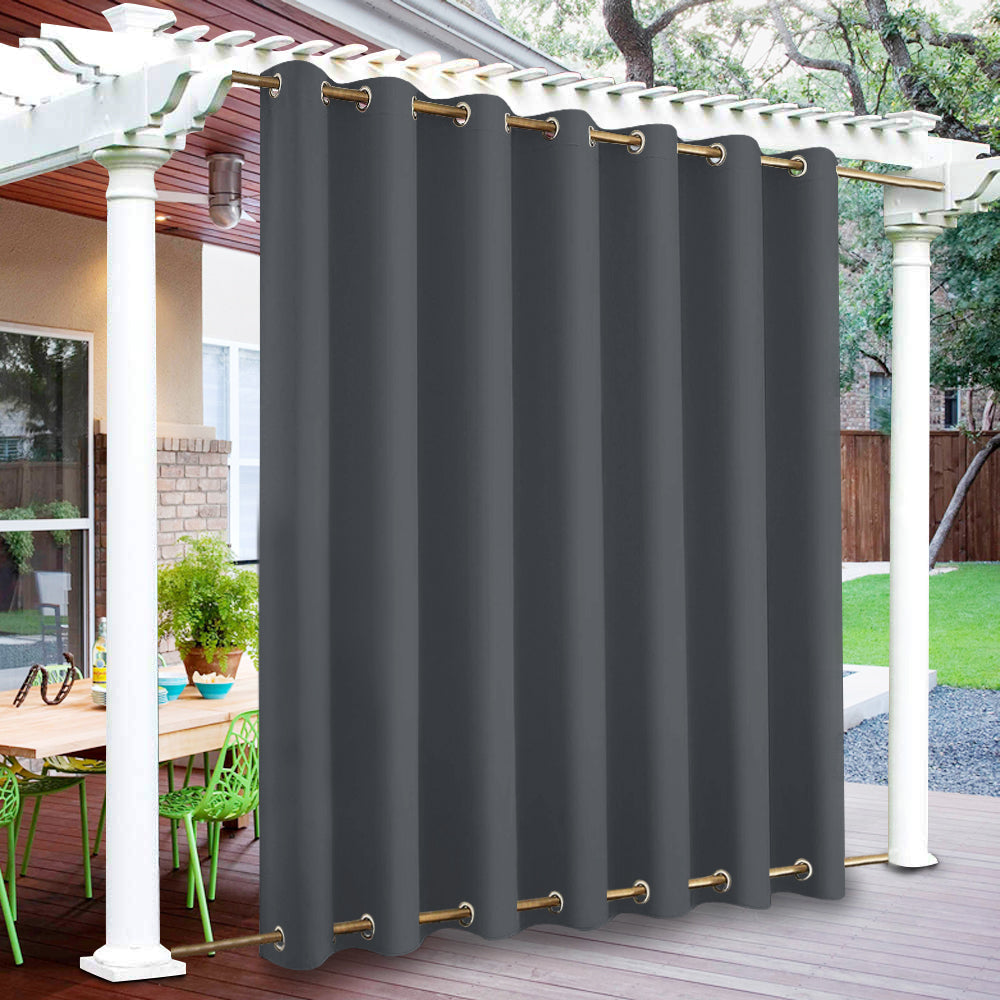 Top & Bottom Fixed Eyelets Windproof & Waterproof Outdoor Curtain 1 Panel